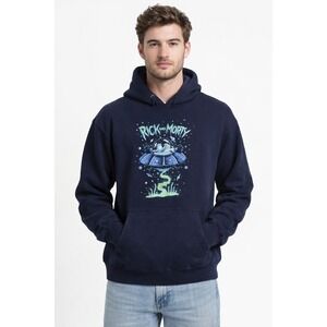 Rick And‎ Morty Spaceship Hoodie Unisex Size SMALL